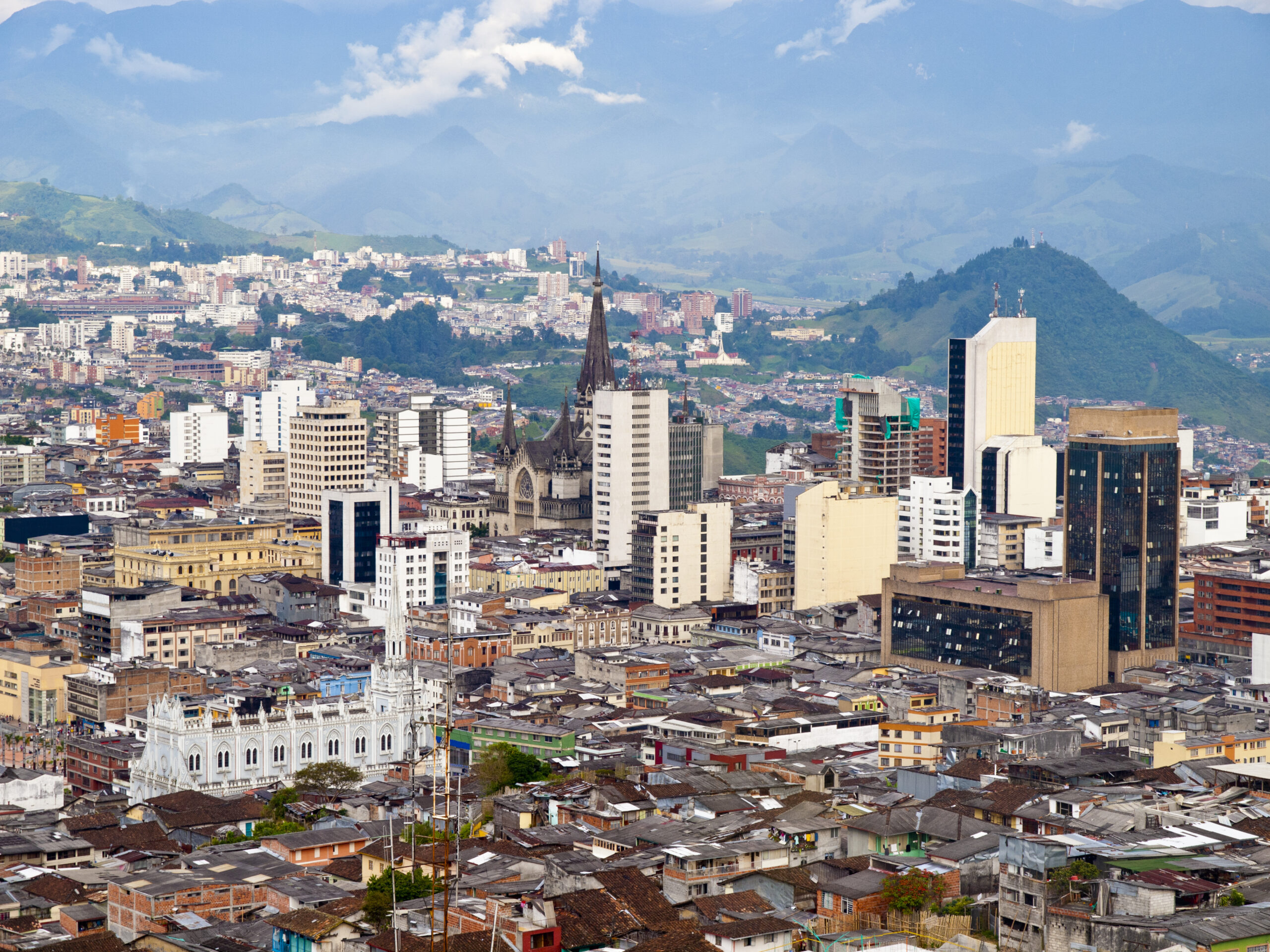 Panorámica de Manizalez, la capital de Caldas (Foto vía Getty Images)