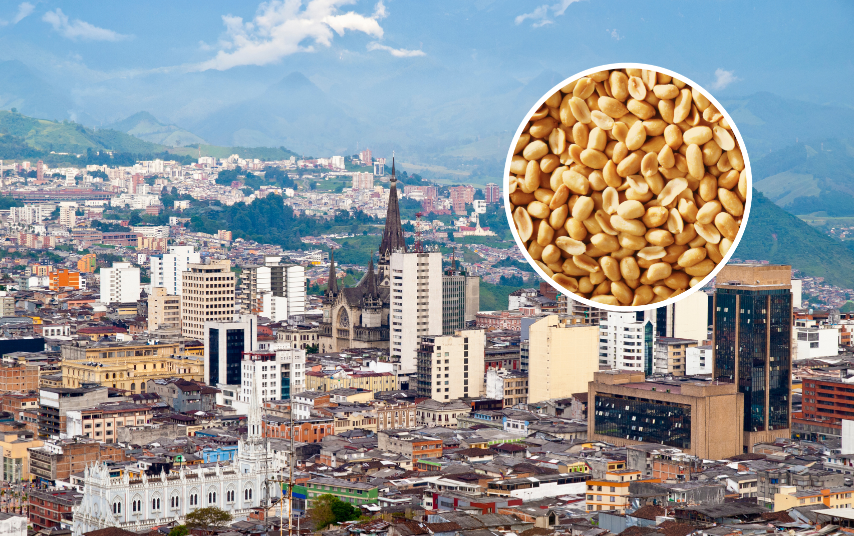 Vista de Manizales con maní de fondo (Foto vía Getty Images)