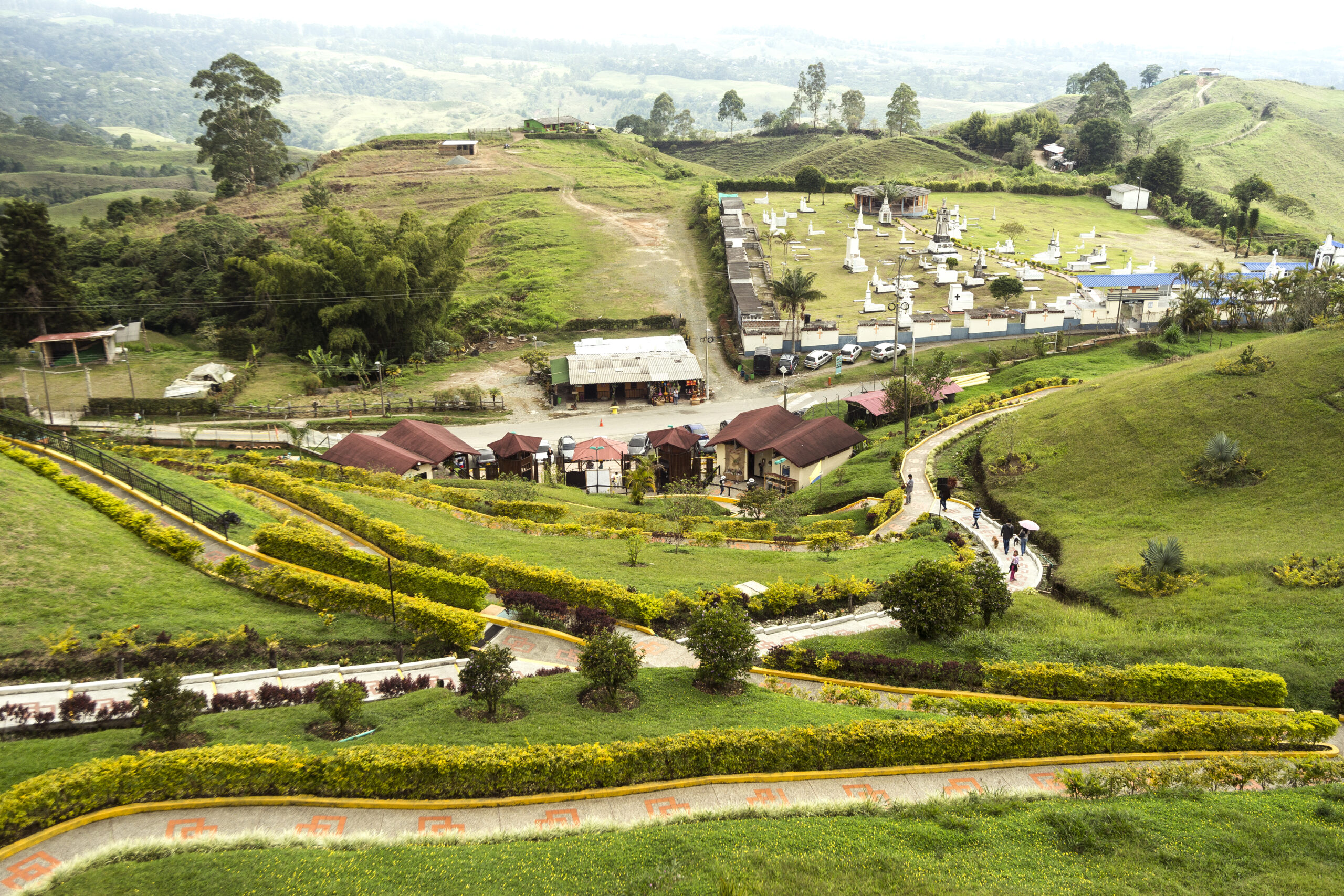 Vista del paisaje cafetero desde Filandia, Quindío. (Foto vía Getty Images)
