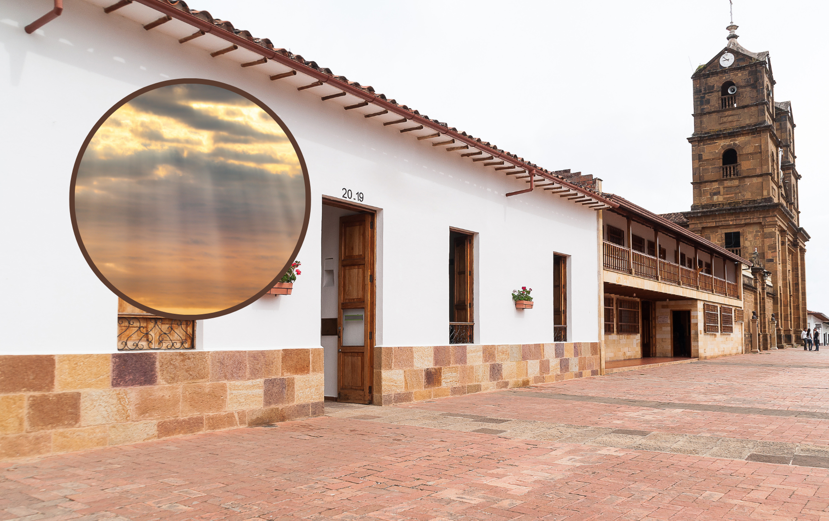 Imagen del pueblo santandereano Zapatoca y de fondo un cielo (Fotos vía Getty Images)