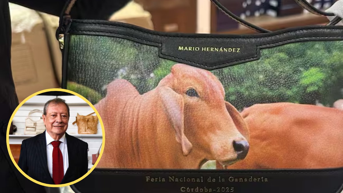 Bolso en cuero inspirado en la 63 Feria Nacional de la Ganadería de Córdoba y Mario Hernández | Fotos: Caracol Radio y Colprensa.