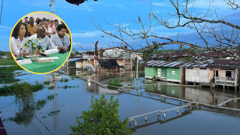 Emergencia en el Chocó y reunión de la Gobernación del Chocó | Fotos: cuenta de X de la UNGRD y cuenta de X de Nubia Carolina Córdoba-Curi.