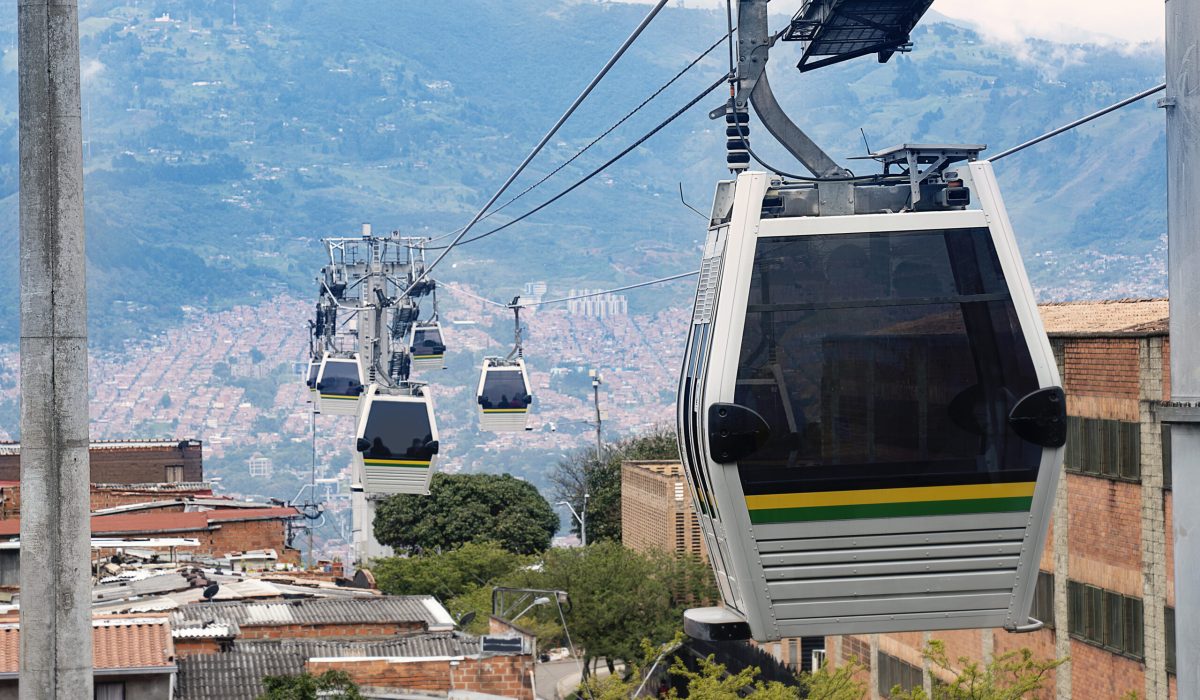 Cable Car or Metro Cable Car, Public Transportation In Medellin, Colombia