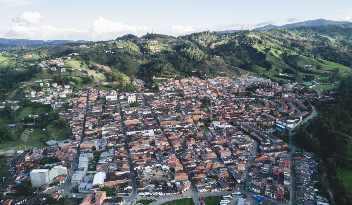 El Retiro is a small town in Antioquia, Colombia, here seen from the air during the afternoon.