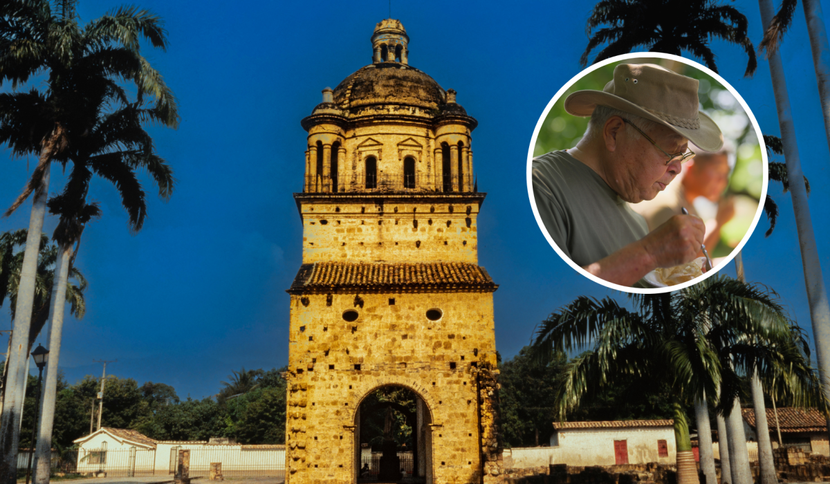 Lugar icónico de Cúcuta y de fondo un señor con sombrero comiendo (Fotos vía Getty Images)